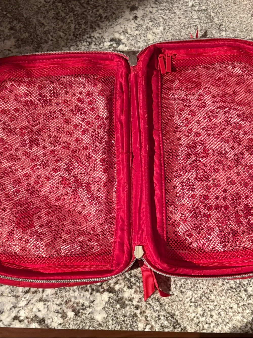 Vera Bradley lay flat cosmetic bag